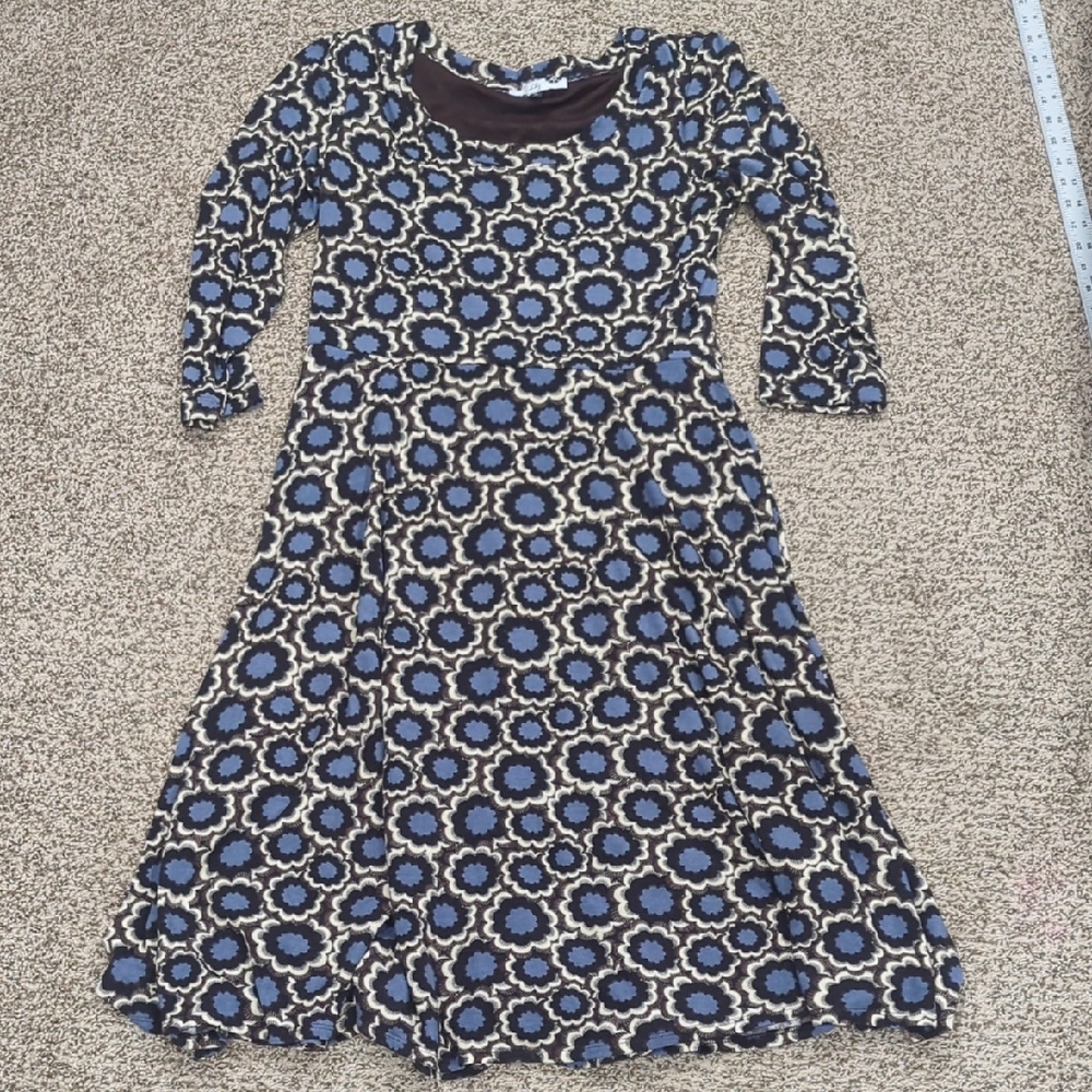 Lily Geometric Long Sleeve Made In USA Dress